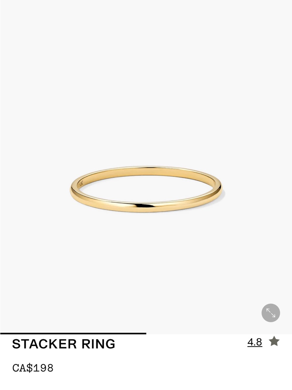 Mejuri Stacker Ring size 7 14k gold